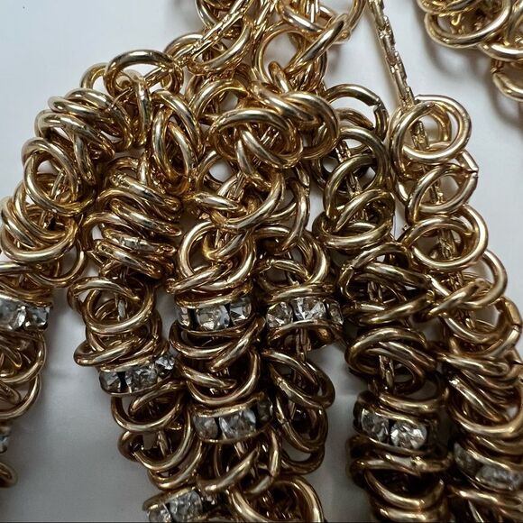 Dana Buchman Gold Tone Cubic Zirconia Stone Statement Necklace - Picture 5 of 8